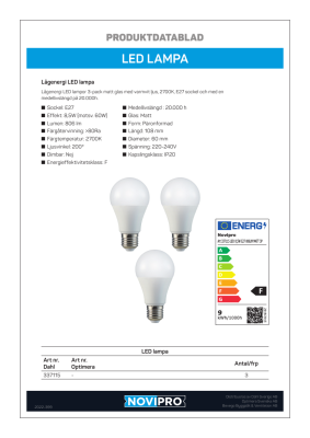  LED ljuskälla Novipro